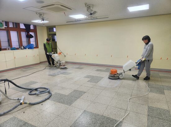 수원 상가 계단실 콘크리트면갈이 시공 후